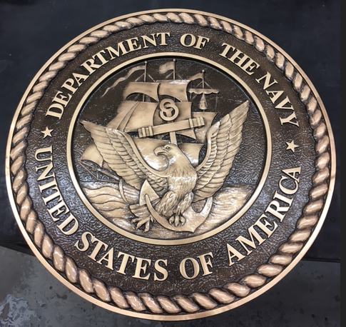 2024-3d-navy custom 3d sculpted bronze military plaque navy