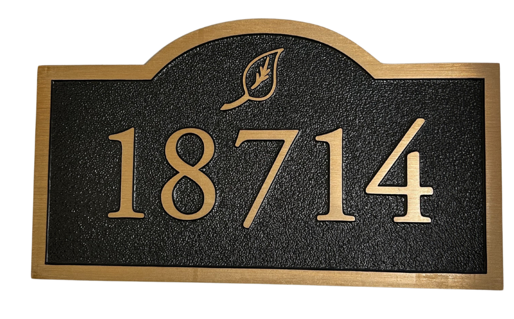 address-bronze-plaque Cast bronze address plaque with satin bronze finish