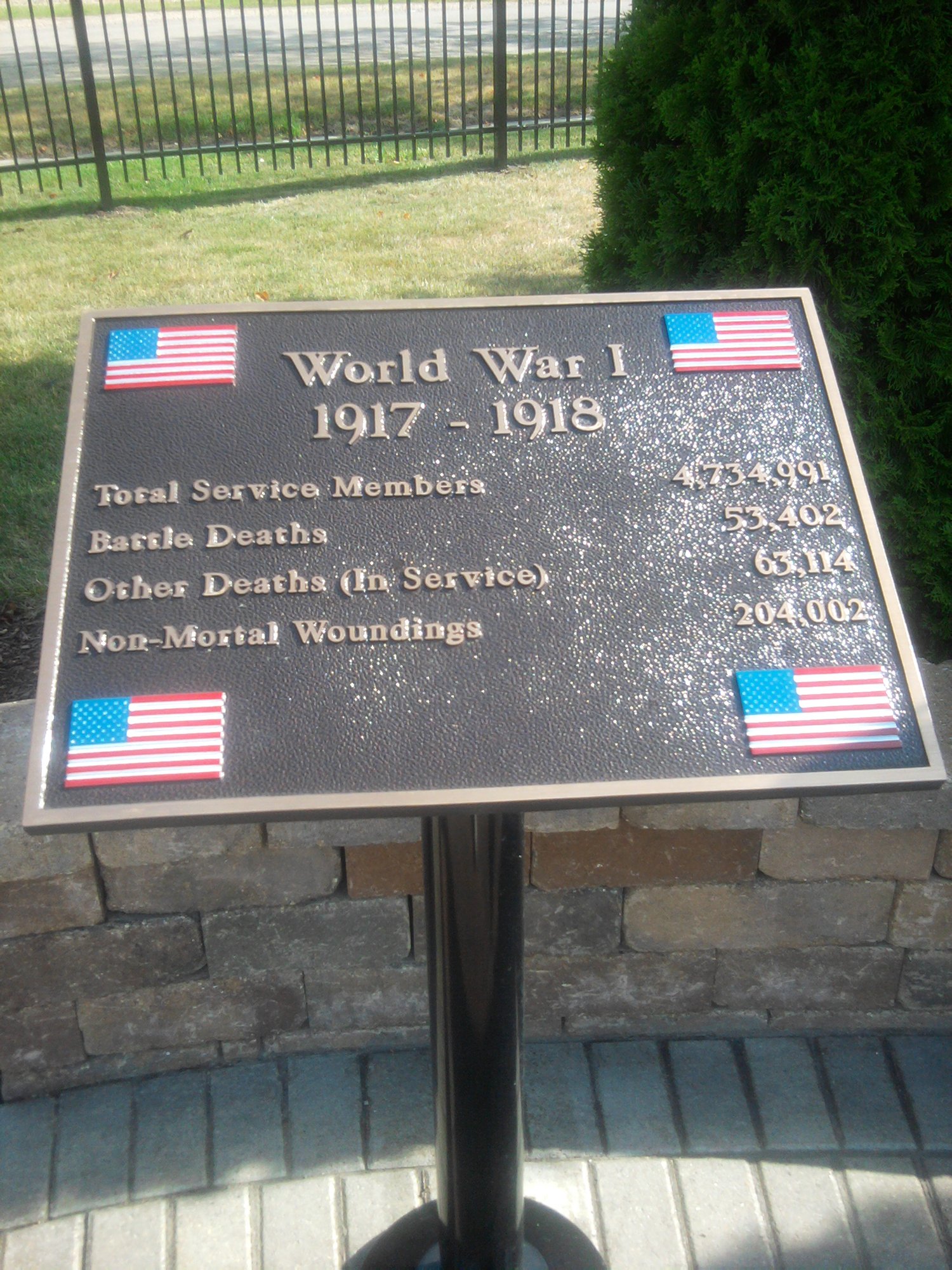 r-military-plaque-post-4 cast bronze military plaque world war 1 painted american flags