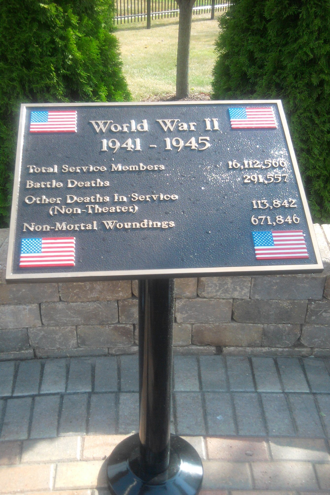 r-military-plaque-post-5 cast bronze military plaque world war 2 painted american flags